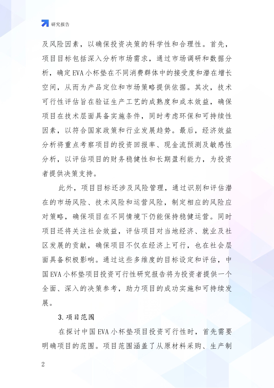 2024-2025年EVA小杯垫项目项目投资可行性深入研究报告_第2页