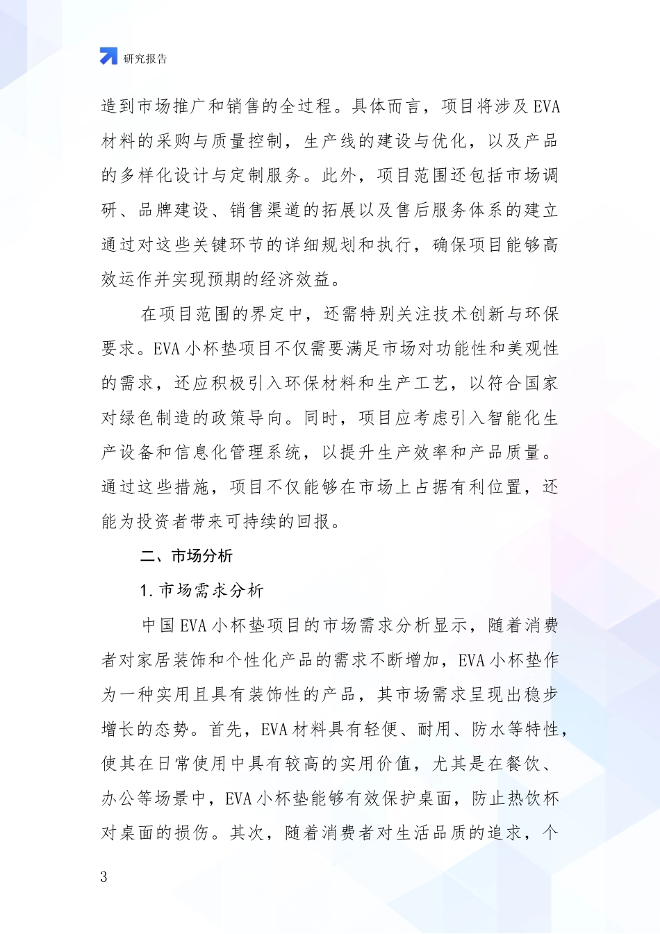 2024-2025年EVA小杯垫项目项目投资可行性深入研究报告_第3页