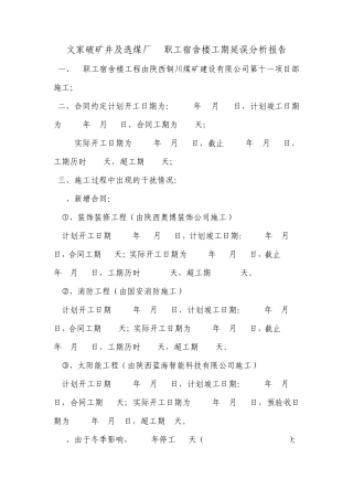 工期延误分析报告