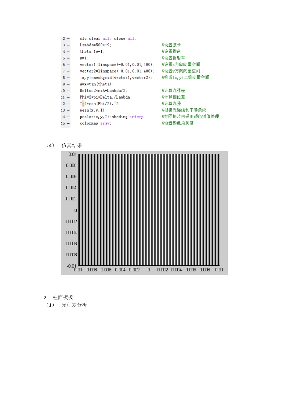 工程光学等厚干涉Matlab仿真_第2页