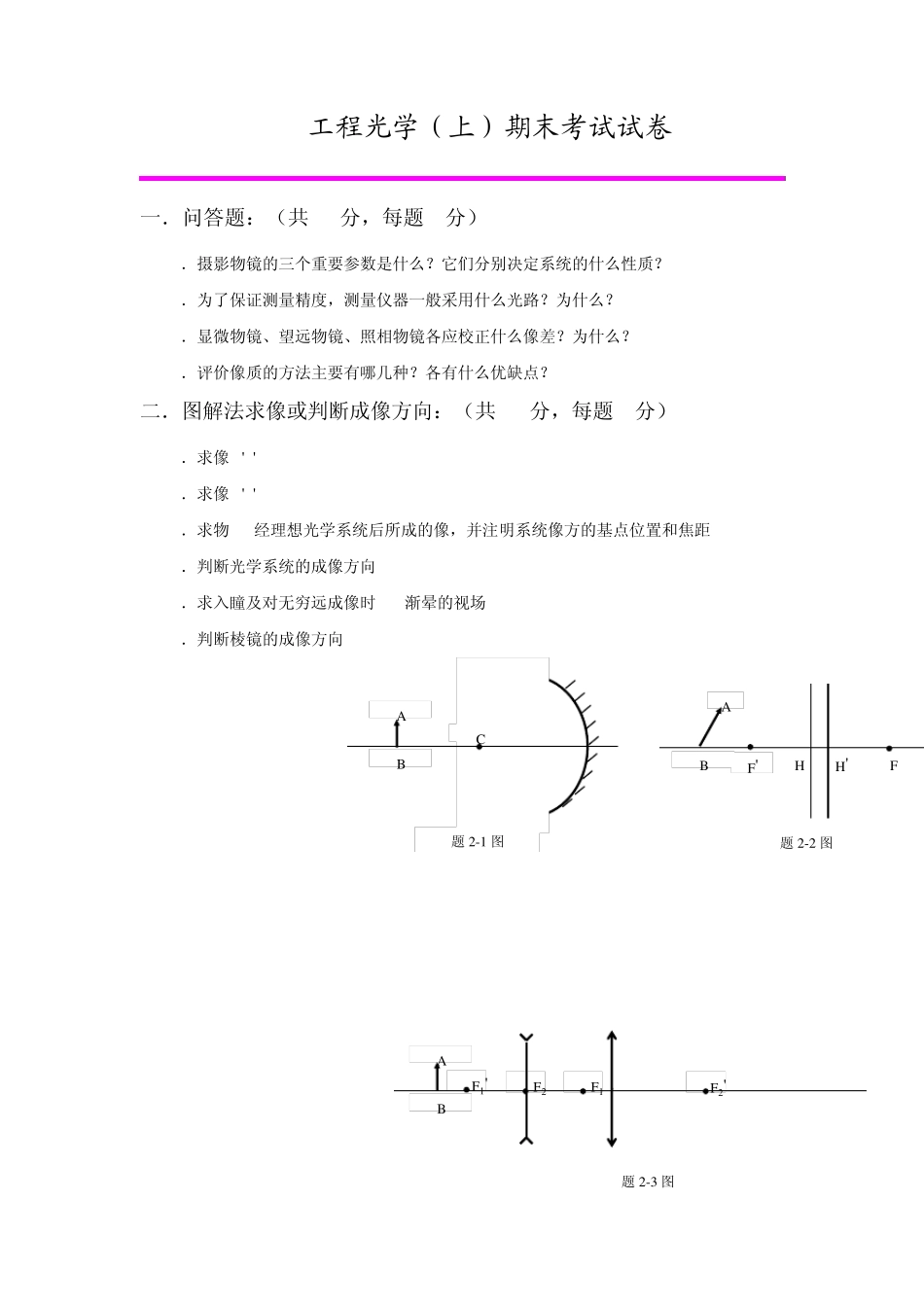 工程光学试卷_第1页