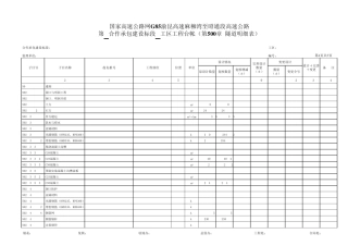工程台账表隧道
