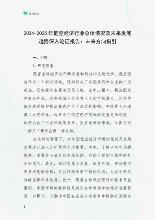 2024-2025年低空经济行业总体情况及未来发展趋势深入论证报告：未来方向指引