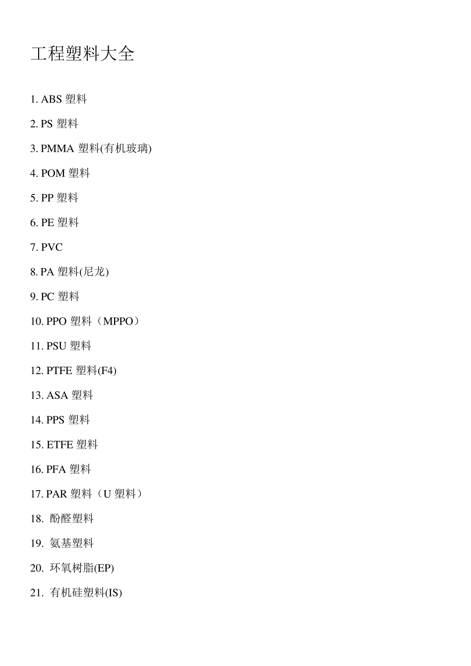 工程塑料大全_第1页