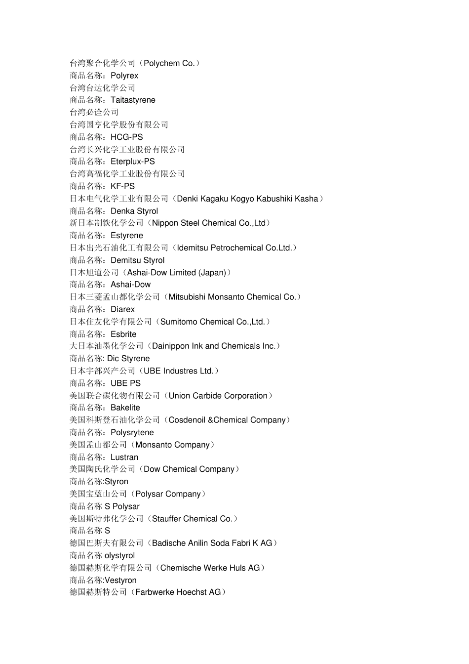 工程塑料技术特性及国外牌号对照_第2页