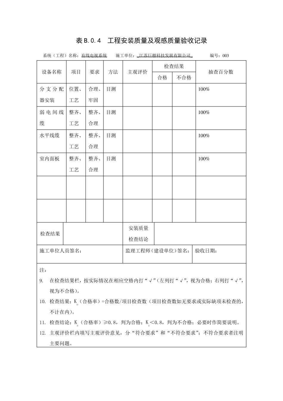 工程安装质量观感质量验收记录_第3页