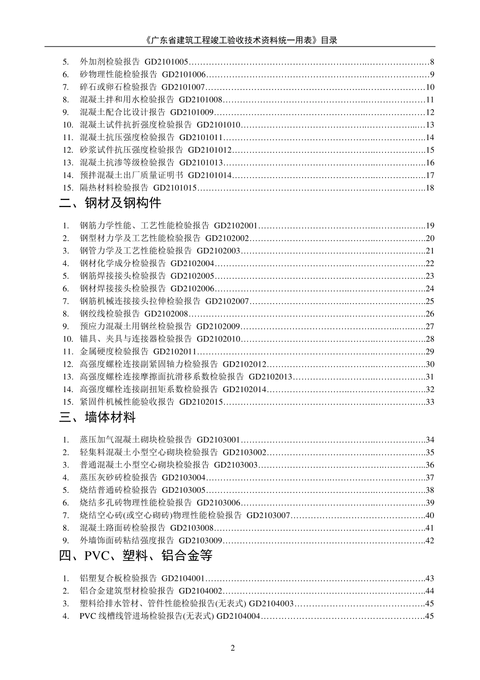 工程归档资料省统表目录_第2页