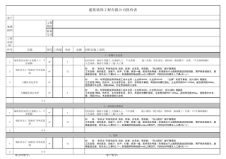 工程报价表范本