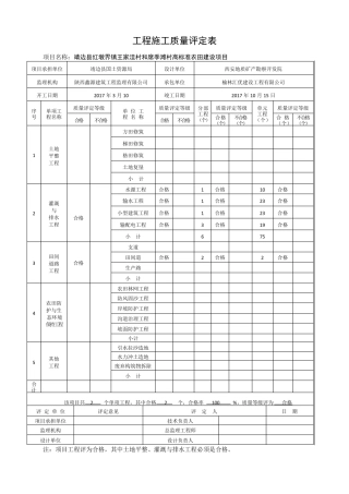 工程施工质量评定表