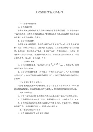 工程测量技能竞赛标准