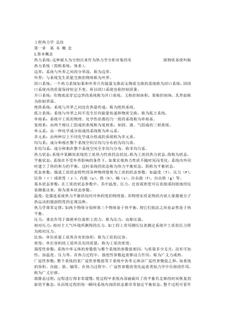 工程热力学概念总结