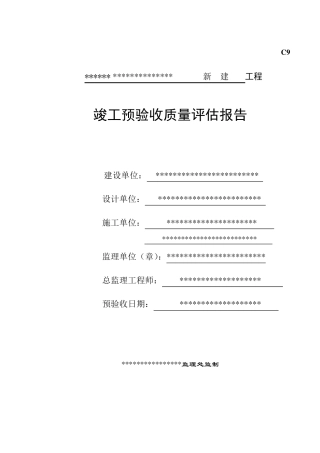 工程竣工预验收报告范本(明基)