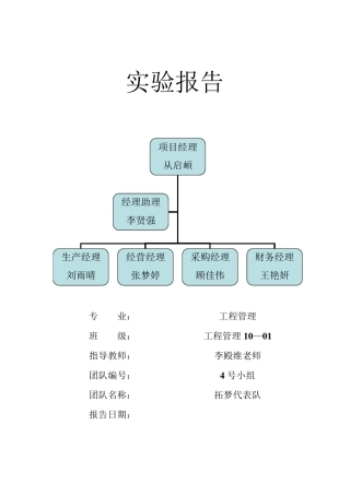 工程管理沙盘实验课总结