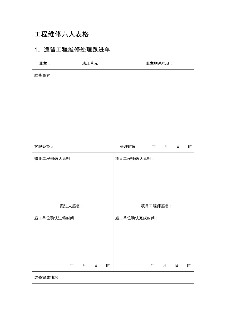 工程维修六大表格_第1页
