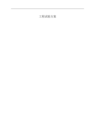 工程试验方案