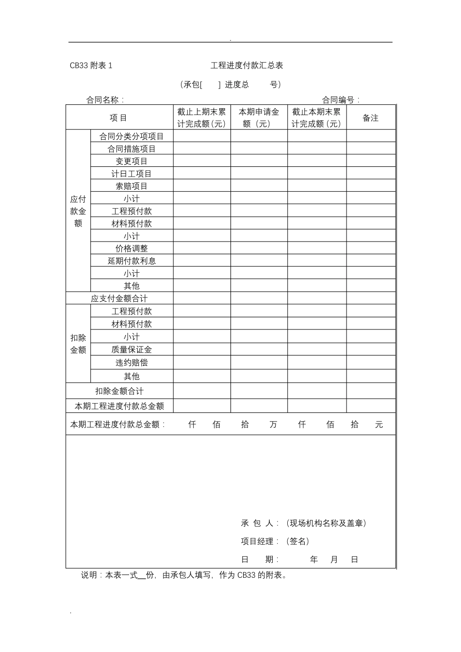 工程进度付款申请单_第2页