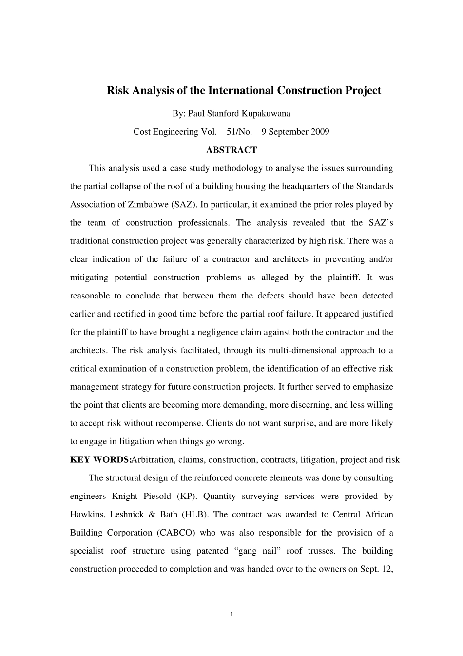 工程造价毕业设计外文文献_第1页