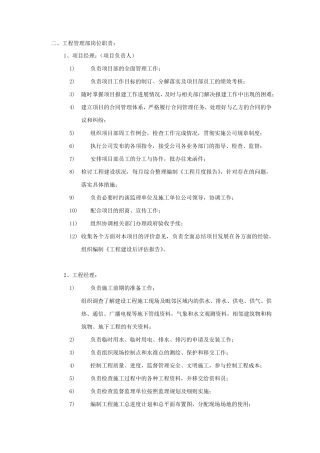 工程部岗位职责及说明书