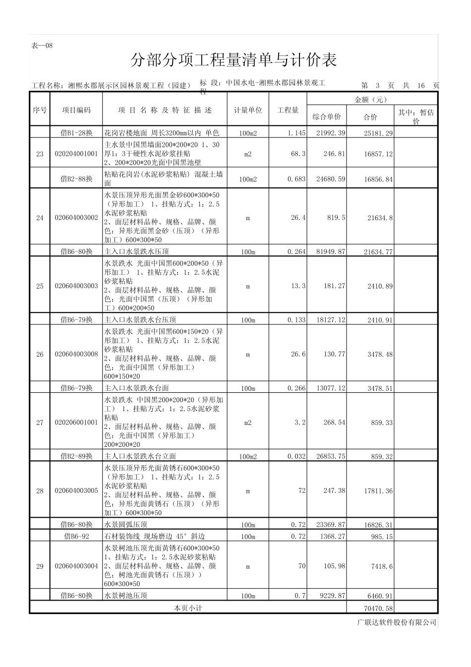 工程量清单与计价表(带定额)_第3页