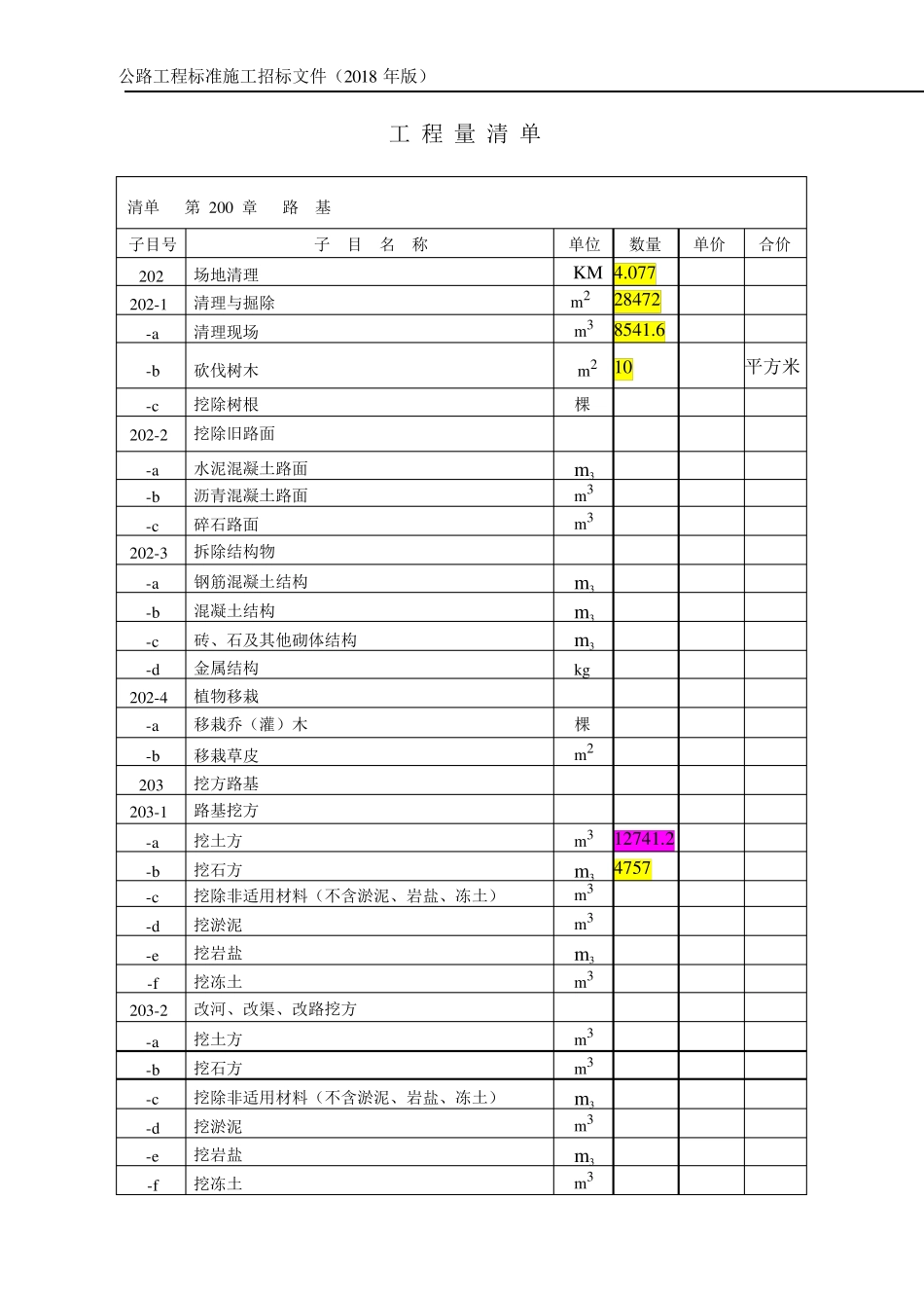 工程量清单工程量清单_第2页
