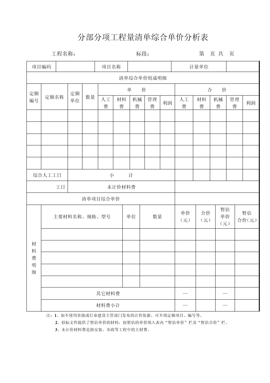 工程量清单报价格式_第3页