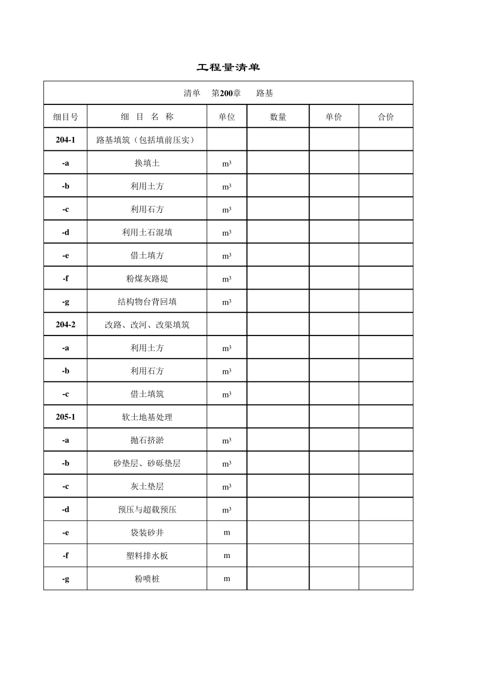 工程量清单模板_第2页
