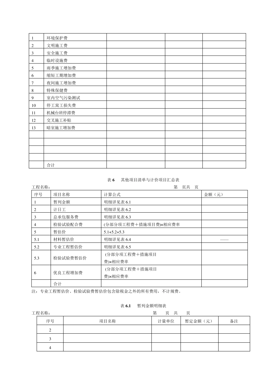工程量清单表格格式_第3页
