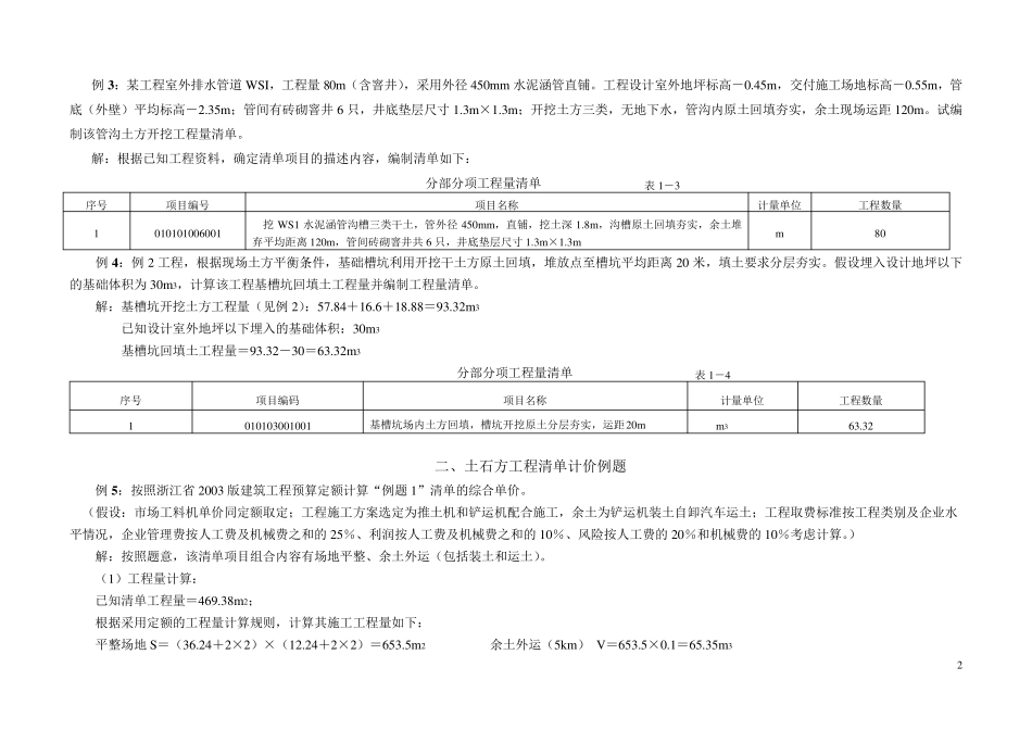 工程量清单计价编制实例(土建实例)_第2页