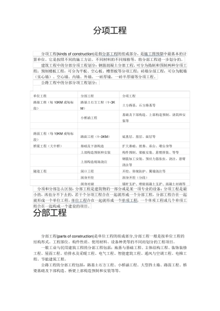 工程项目划分
