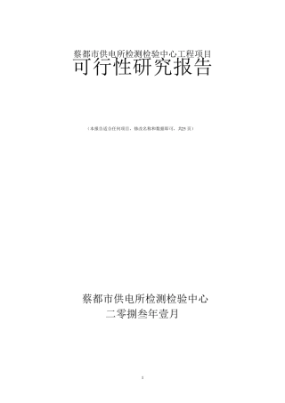工程项目可行性报告