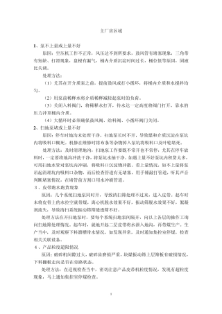 工艺操作常见故障及解决及解决方法