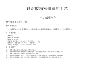 工艺硅溶胶精密铸造的