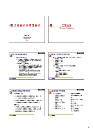 工艺验证及清洁验证