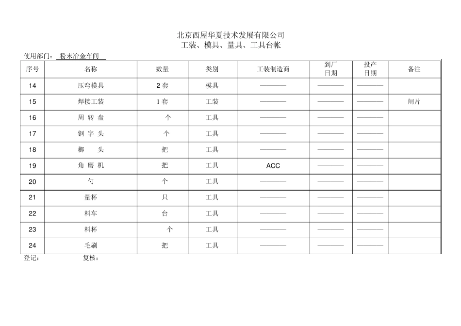 工装模具管理台帐_第2页