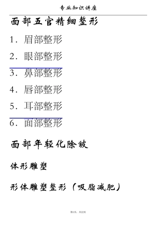 整形美容专业培训资料