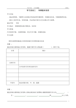 整车认知活动2车辆基本信息