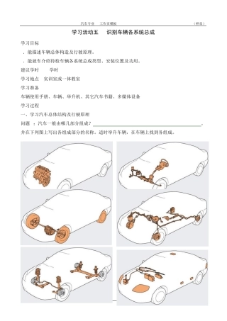 整车认知活动5识别车辆各系统总成