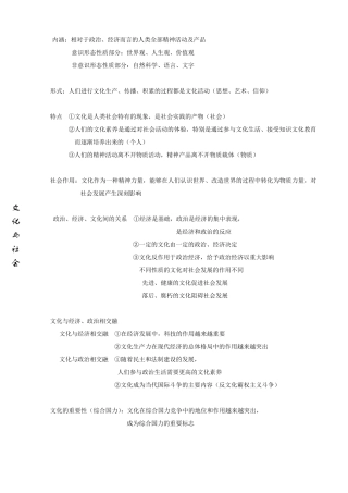 文化生活知识框架(详细版!)