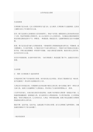 文学评论范文赏析