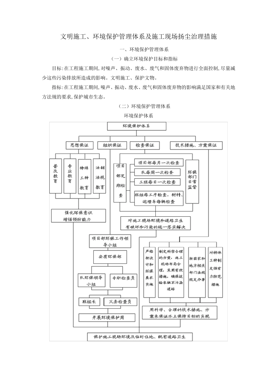 文明施工、环境保护管理体系及施工现场扬尘治理措施_第1页