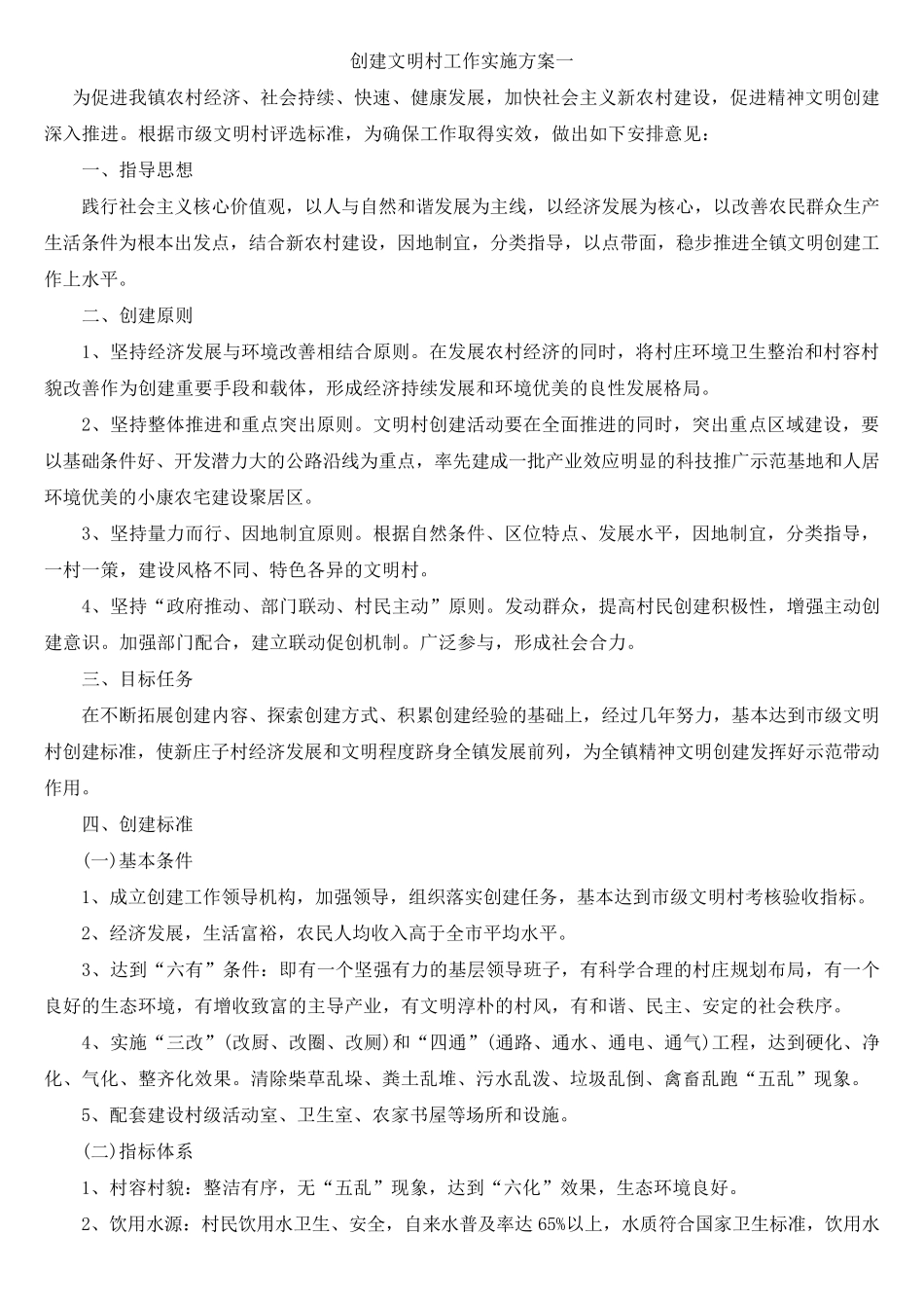 文明村创建方案四篇_第1页