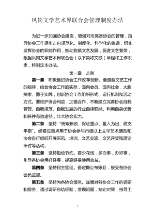 文联协会管理制度办法
