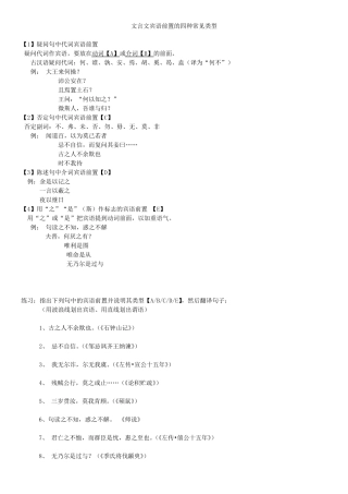 文言文宾语前置的8种类型