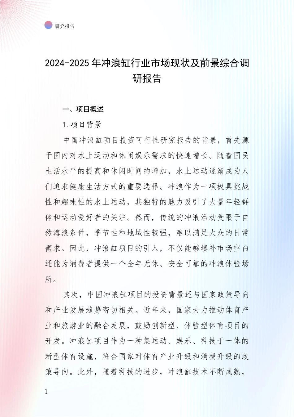 2024-2025年冲浪缸行业市场现状及前景综合调研报告_第1页