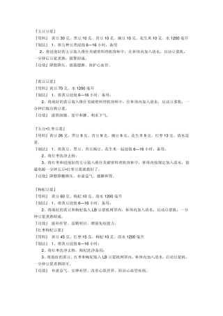 料理机的各种豆浆食谱