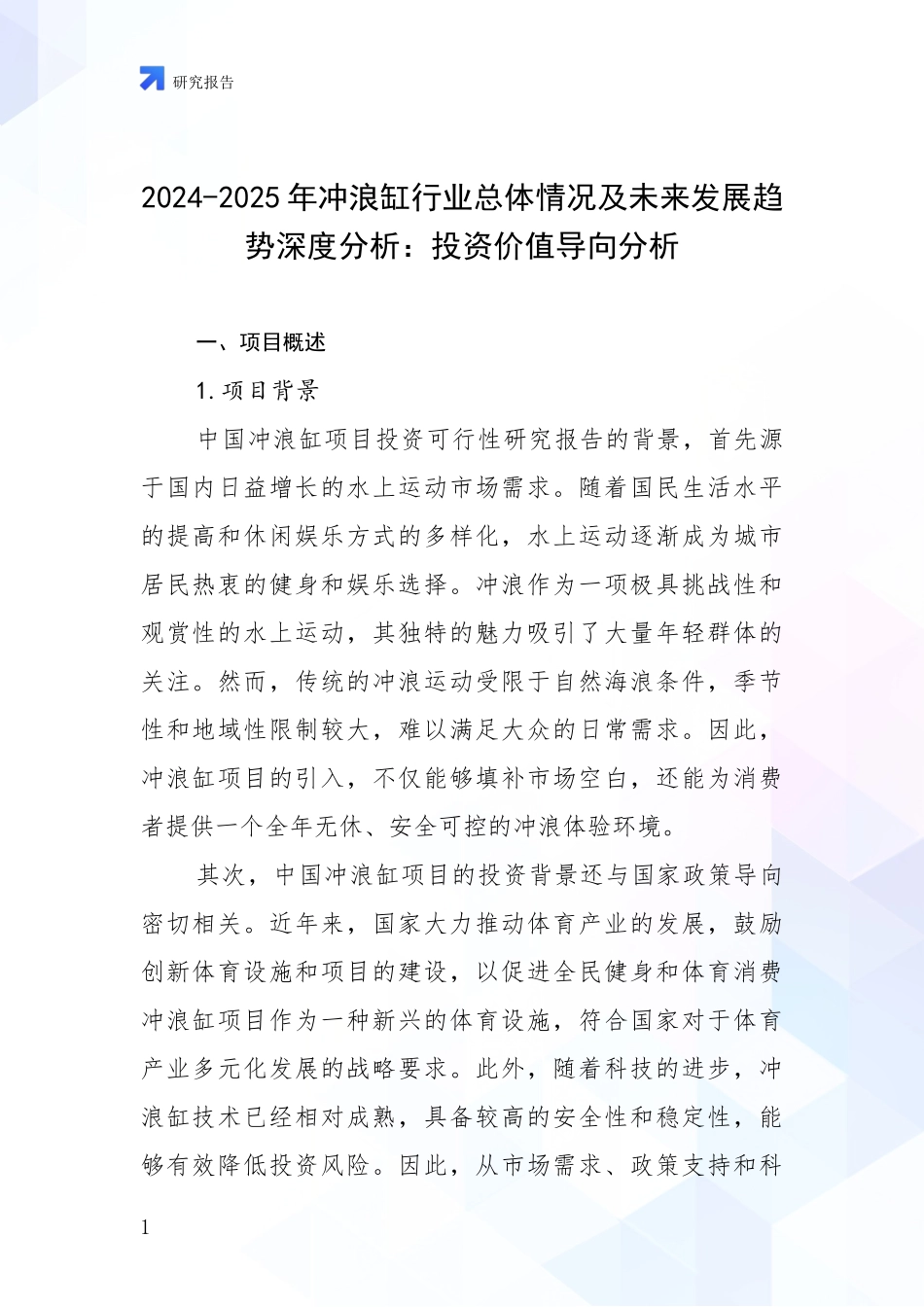 2024-2025年冲浪缸行业总体情况及未来发展趋势深度分析：投资价值导向分析_第1页