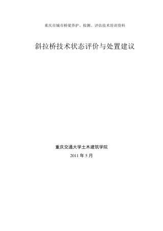 斜拉桥检查与技术状况评价