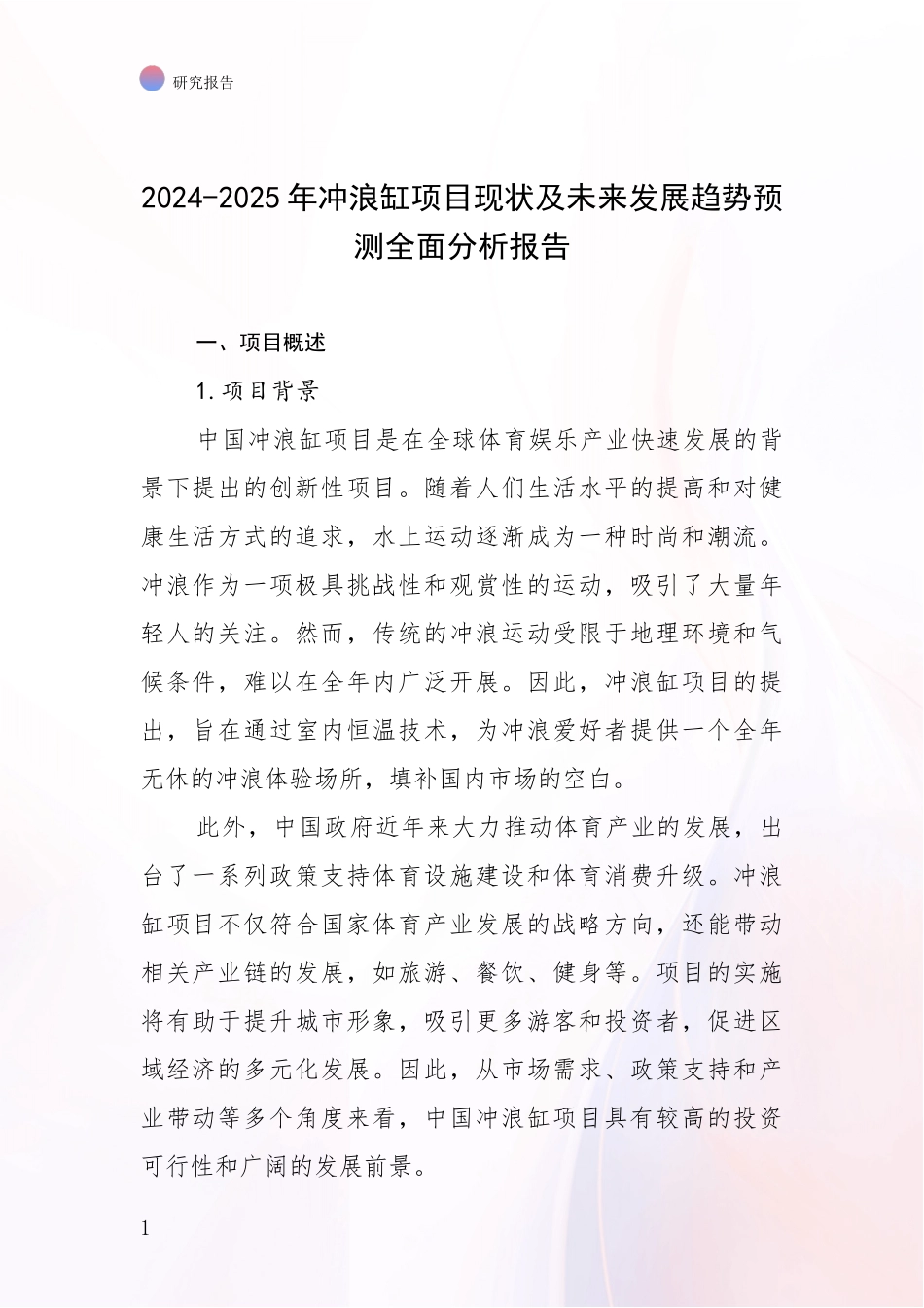 2024-2025年冲浪缸项目现状及未来发展趋势预测全面分析报告_第1页