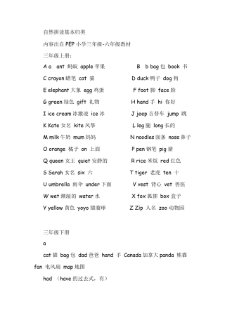 新PEP小学英语36年级语音知识总结