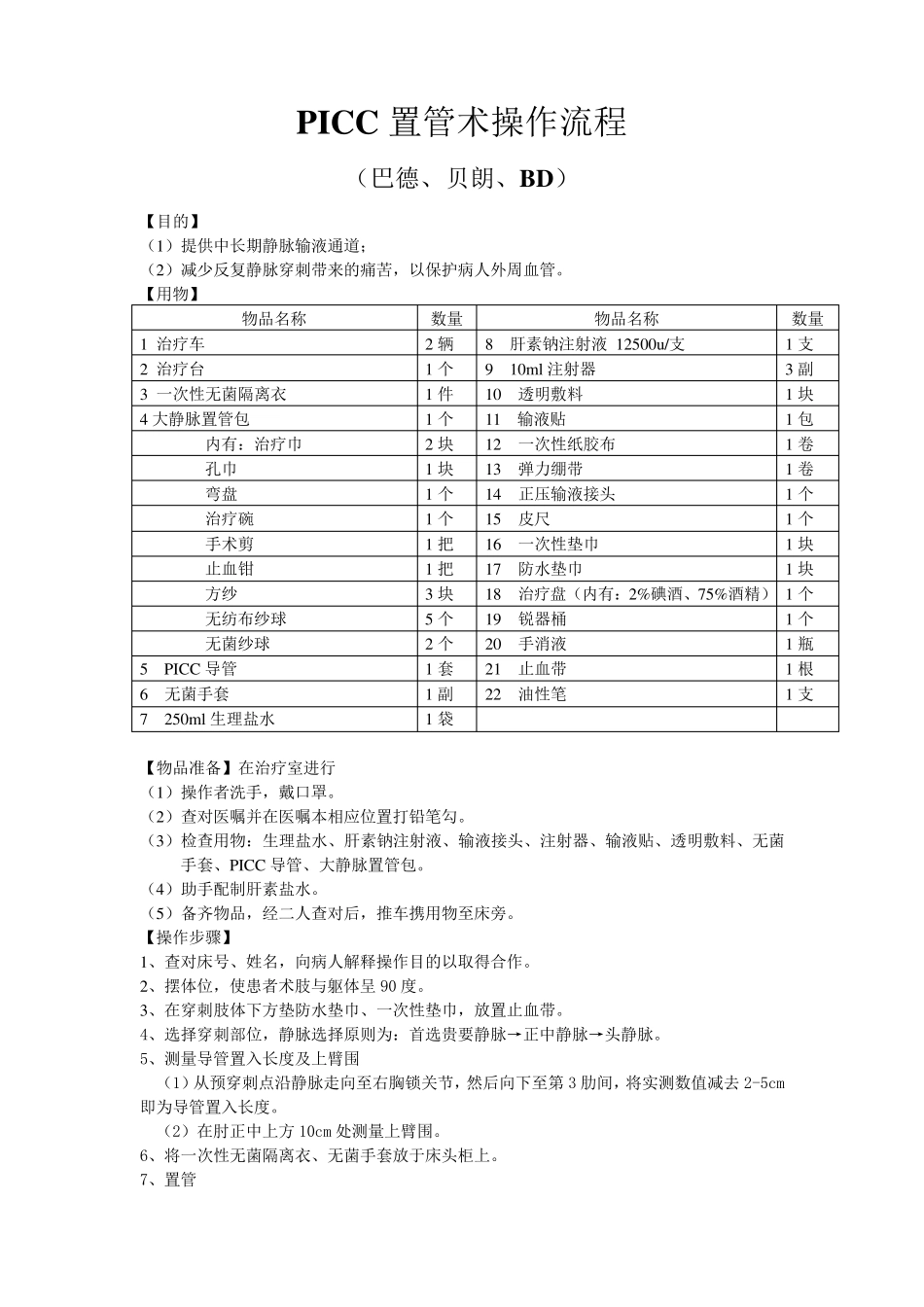 新PICC置管术操作流程_第1页